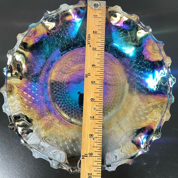 Iridescent Carnival Glass Dish/Plate - Picture 6 of 7